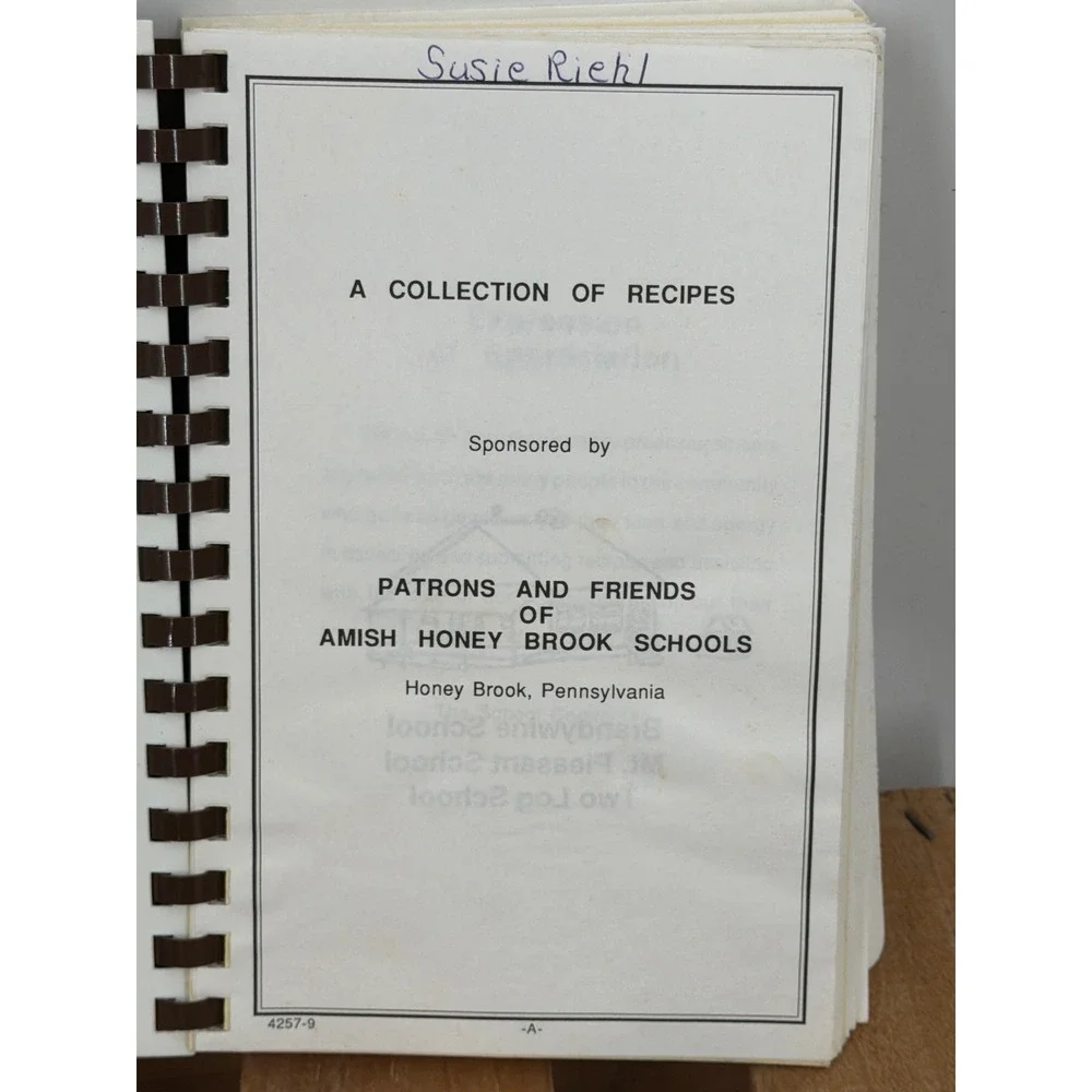 Vintage 1978 Dutch Country Favorites Amish Honey Brook Schools Cookbook PA 1970s